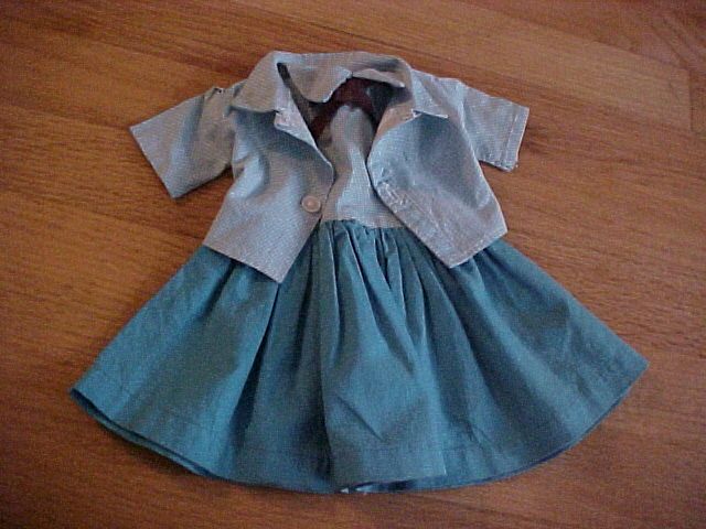 Doll Dress Checkered Turquoise with Jacket Doll Baby Doll Dress Checkered Turquoise with Jacket Doll Baby