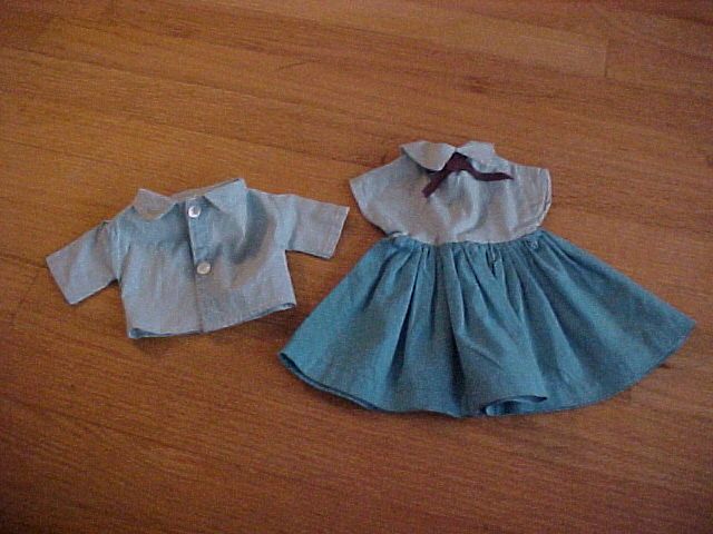 Doll Dress Checkered Turquoise with Jacket Doll Baby Doll Dress Checkered Turquoise with Jacket Doll Baby