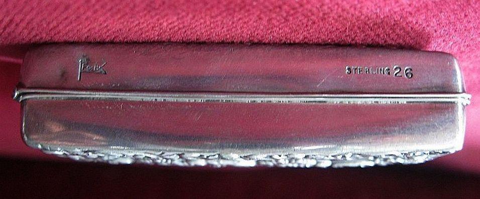Sterling Silver Victorian Hand-Chased Vinaigrette Dated 1902 Sterling Silver Victorian Hand-Chased Vinaigrette Dated 1902