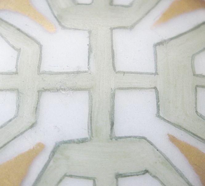 Interesting Art Deco Pastel Hand-Painted Porcelain Brooch From The 20's Interesting Art Deco Pastel Hand-Painted Porcelain Brooch From The 20's