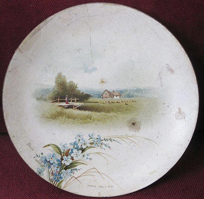 Raphael Tuck & Sons Signed & Dated 1886 Victorian Miniature Paper Plate Raphael Tuck & Sons Signed & Dated 1886 Victorian Miniature Paper Plate