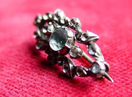 Sterling, Aquamarine and French Paste Victorian Brooch Sterling, Aquamarine and French Paste Victorian Brooch