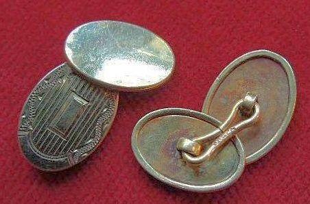 Edwardian Gold Top Oval Cufflinks Edwardian Gold Top Oval Cufflinks