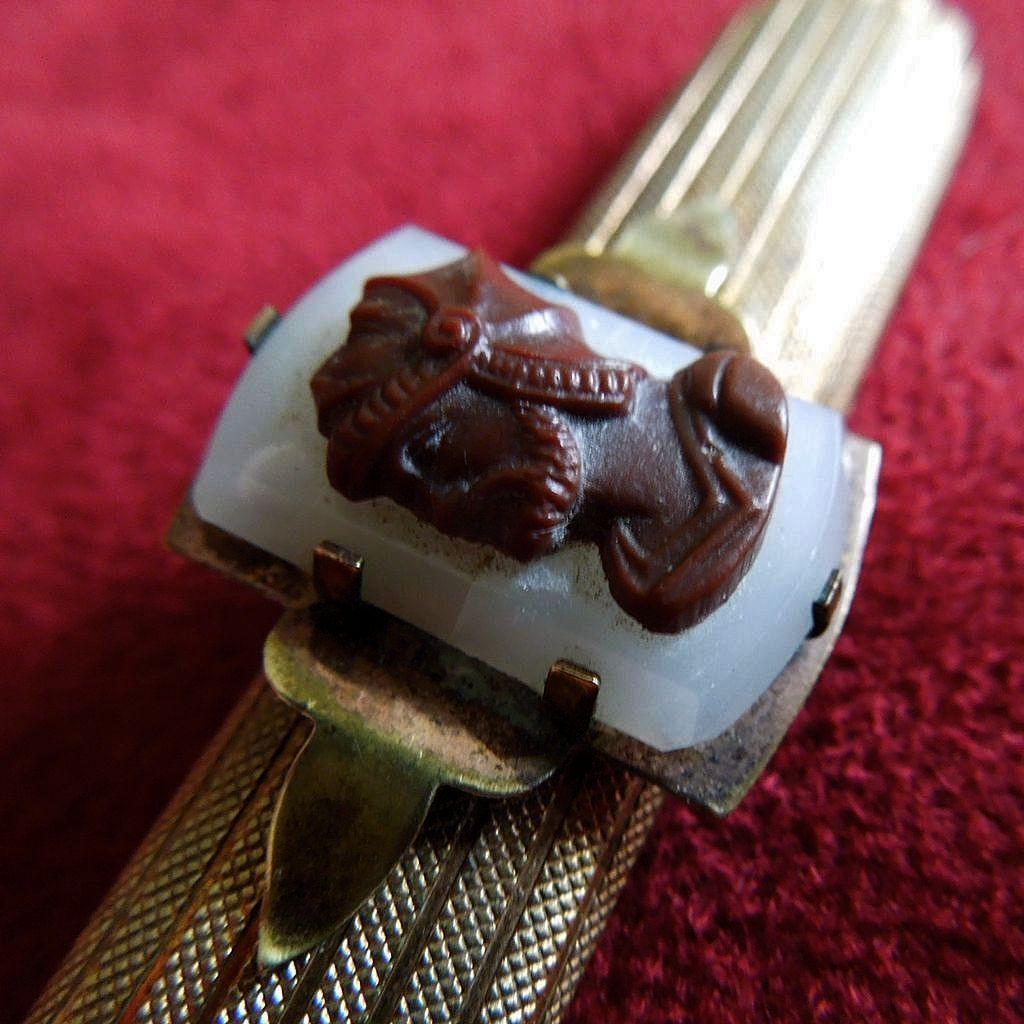 19th Century Brass Trojan Bar Brooch 19th Century Brass Trojan Bar Brooch