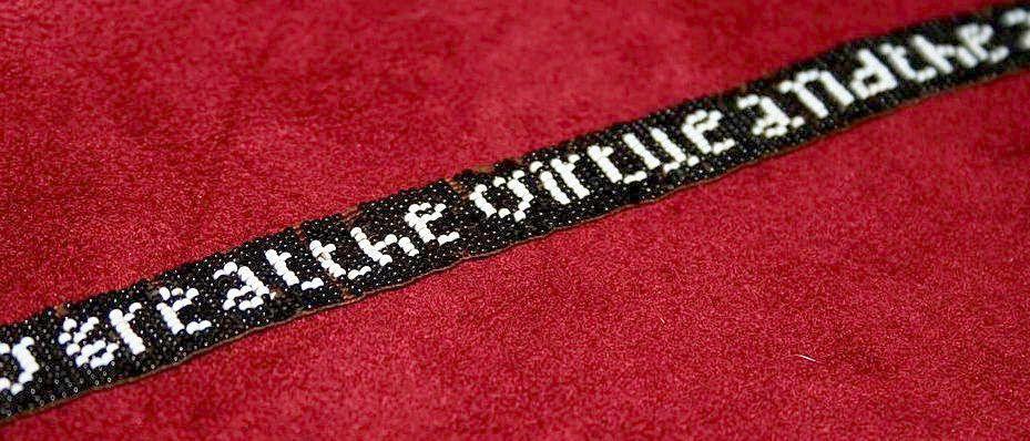 Black and White Beaded Necklace Dated 1832 Black and White Beaded Necklace Dated 1832