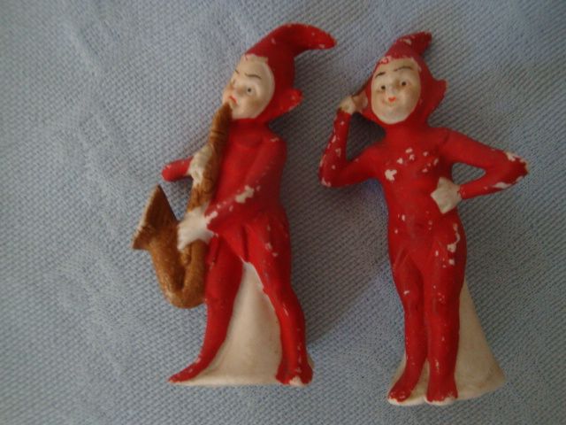 Vintage German Bisque Elf/Pixie Musicians 6 figures Vintage German Bisque Elf/Pixie Musicians 6 figures