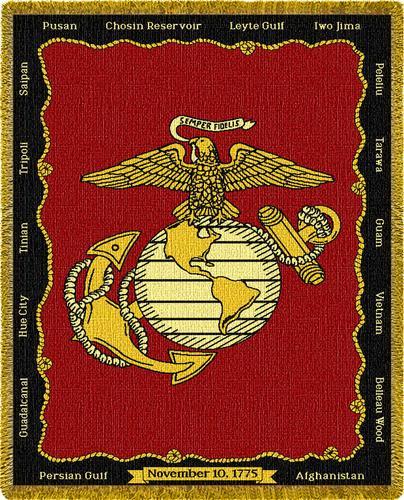 Marine Corps Tapestry Throw Marine Corps Tapestry Throw