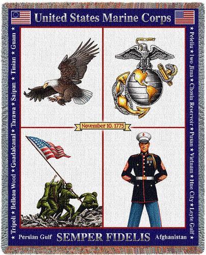 USMC Tapestry Throw USMC Tapestry Throw