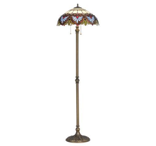 Heart Motif Patina Bronze Tiffany-Style Floor Lamp Heart Motif Patina Bronze Tiffany-Style Floor Lamp