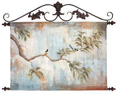 Hand Painted Canvas Art Songbird Scene Hand Painted Canvas Art Songbird Scene