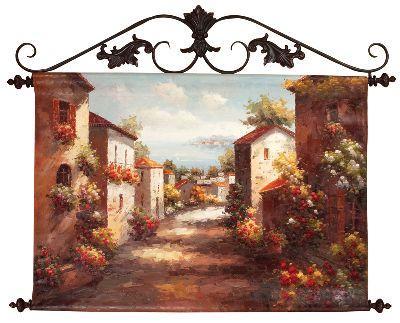 Hand Painted Canvas Art - Village Main Street Hand Painted Canvas Art - Village Main Street