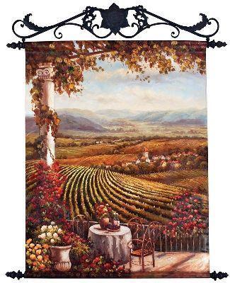 Hand Painted Canvas Art - Vineyard Scene Hand Painted Canvas Art - Vineyard Scene
