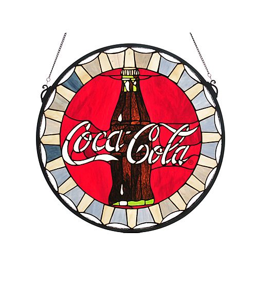 Coca-Cola Bottle Cap Medallion Stained Glass Panel Coca-Cola Bottle Cap Medallion Stained Glass Panel