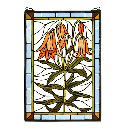 Trumpet Lily Stained Glass Panel- 16"W X 24"H Trumpet Lily Stained Glass Panel- 16"W X 24"H