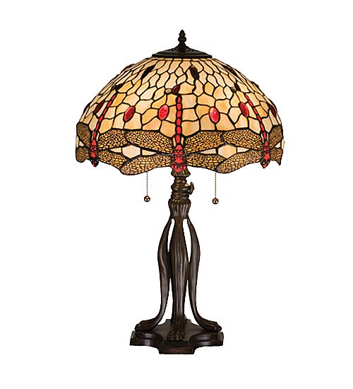 Stained Glass 25.5"H Tiffany Hanginghead Dragonfly Table Lamp Stained Glass 25.5"H Tiffany Hanginghead Dragonfly Table Lamp
