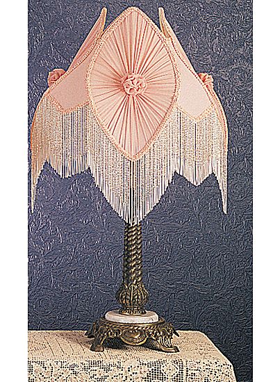 15"H Fabric & Fringe Pink Pontiff Accent Lamp 15"H Fabric & Fringe Pink Pontiff Accent Lamp