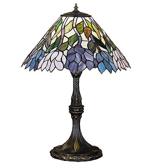 Stained Glass Wisteria Table Lamp 24.5"H Stained Glass Wisteria Table Lamp 24.5"H