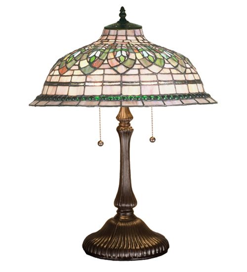 Stained Glass Tiffany Style Gentian Table Lamp 23"H Stained Glass Tiffany Style Gentian Table Lamp 23"H