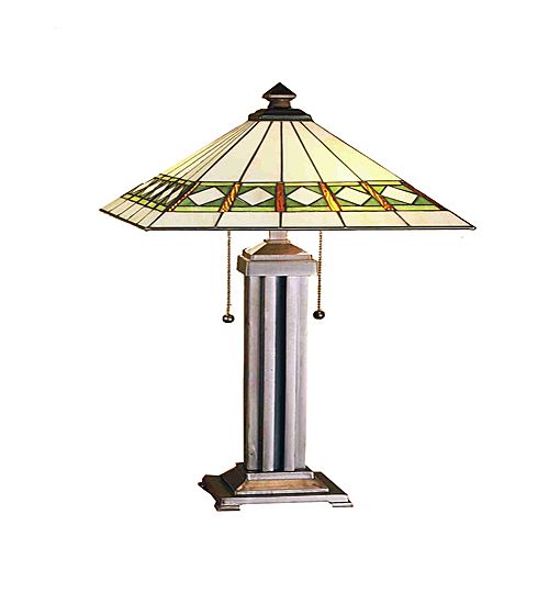 Stained Glass Diamond Mission Table Lamp 24"H Stained Glass Diamond Mission Table Lamp 24"H