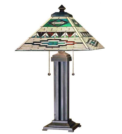 Valencia Mission Style Stained GlassTable Lamp 24"H Valencia Mission Style Stained GlassTable Lamp 24"H