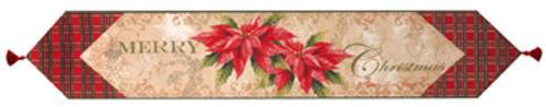 Merry Christmas Poinsettia Runner Merry Christmas Poinsettia Runner