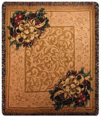 Christmas Bows of Gold Tapestry Throw Christmas Bows of Gold Tapestry Throw