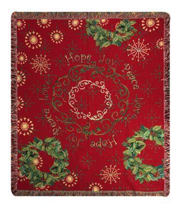 Christmas Wreaths of the Season - Chenille Tapestry Throw Christmas Wreaths of the Season - Chenille Tapestry Throw