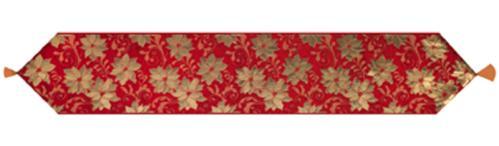 Christmas Poinsettia Melody Flame - Runner w/Tassels Christmas Poinsettia Melody Flame - Runner w/Tassels