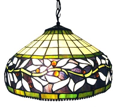 Elegant Ivy Tiffany Styled Stained Glass Pendant Lamp Elegant Ivy Tiffany Styled Stained Glass Pendant Lamp