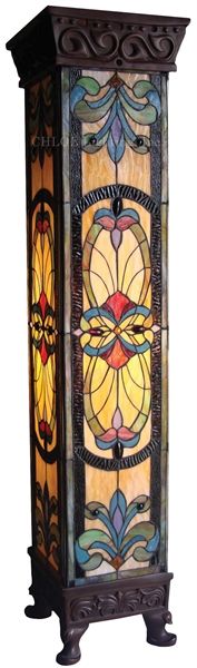 Victorian Look Stained Glass Pedestal Lamp 42" Tall Victorian Look Stained Glass Pedestal Lamp 42" Tall