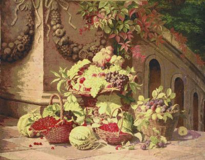 Beljen Mills Masterpiece Tapestry - Basket of Summer Fruits - 54 x 70 Beljen Mills Masterpiece Tapestry - Basket of Summer Fruits - 54 x 70