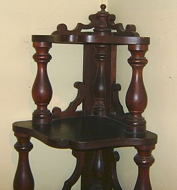 Wooden Corner Etagere - 6 Feet High with 6 Shelves Wooden Corner Etagere - 6 Feet High with 6 Shelves