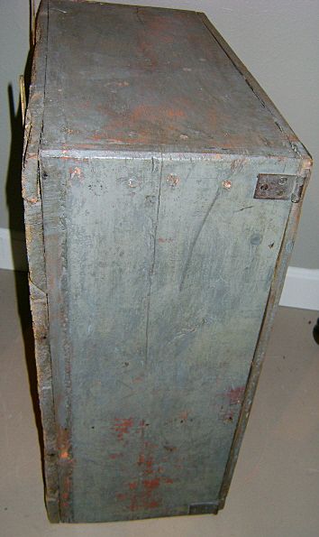 19th c. Glazed Hanging Cupboard in Old Paint 19th c. Glazed Hanging Cupboard in Old Paint