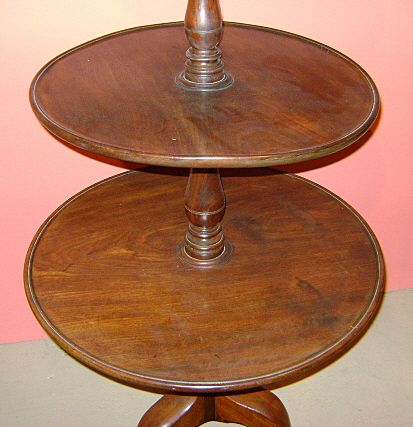 19th c. English Mahogany Three-Tier Etagere or Dumbwaiter 19th c. English Mahogany Three-Tier Etagere or Dumbwaiter