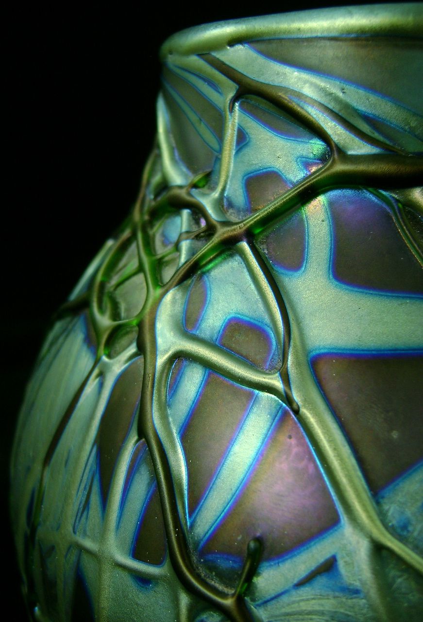 Charles Lotton Art Glass Iridescent Vase, signed 1990 Charles Lotton Art Glass Iridescent Vase, signed 1990