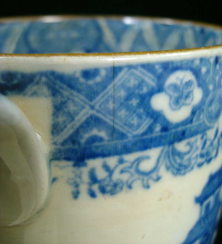 19th c. Staffordshire Blue Transferware Tankard or Mug 19th c. Staffordshire Blue Transferware Tankard or Mug