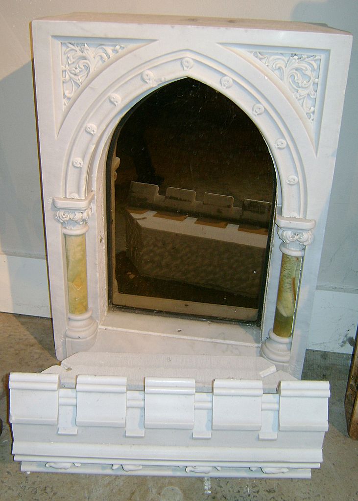 19th c. Marble & Onyx Tabernacle Mirror Architectural Church Element 19th c. Marble & Onyx Tabernacle Mirror Architectural Church Element