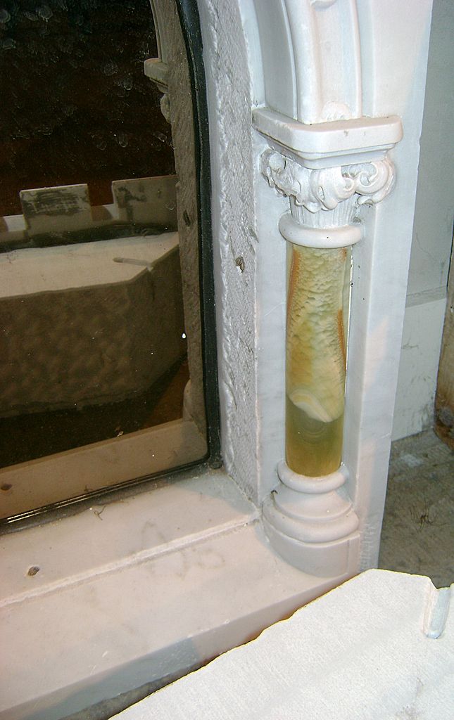19th c. Marble & Onyx Tabernacle Mirror Architectural Church Element 19th c. Marble & Onyx Tabernacle Mirror Architectural Church Element