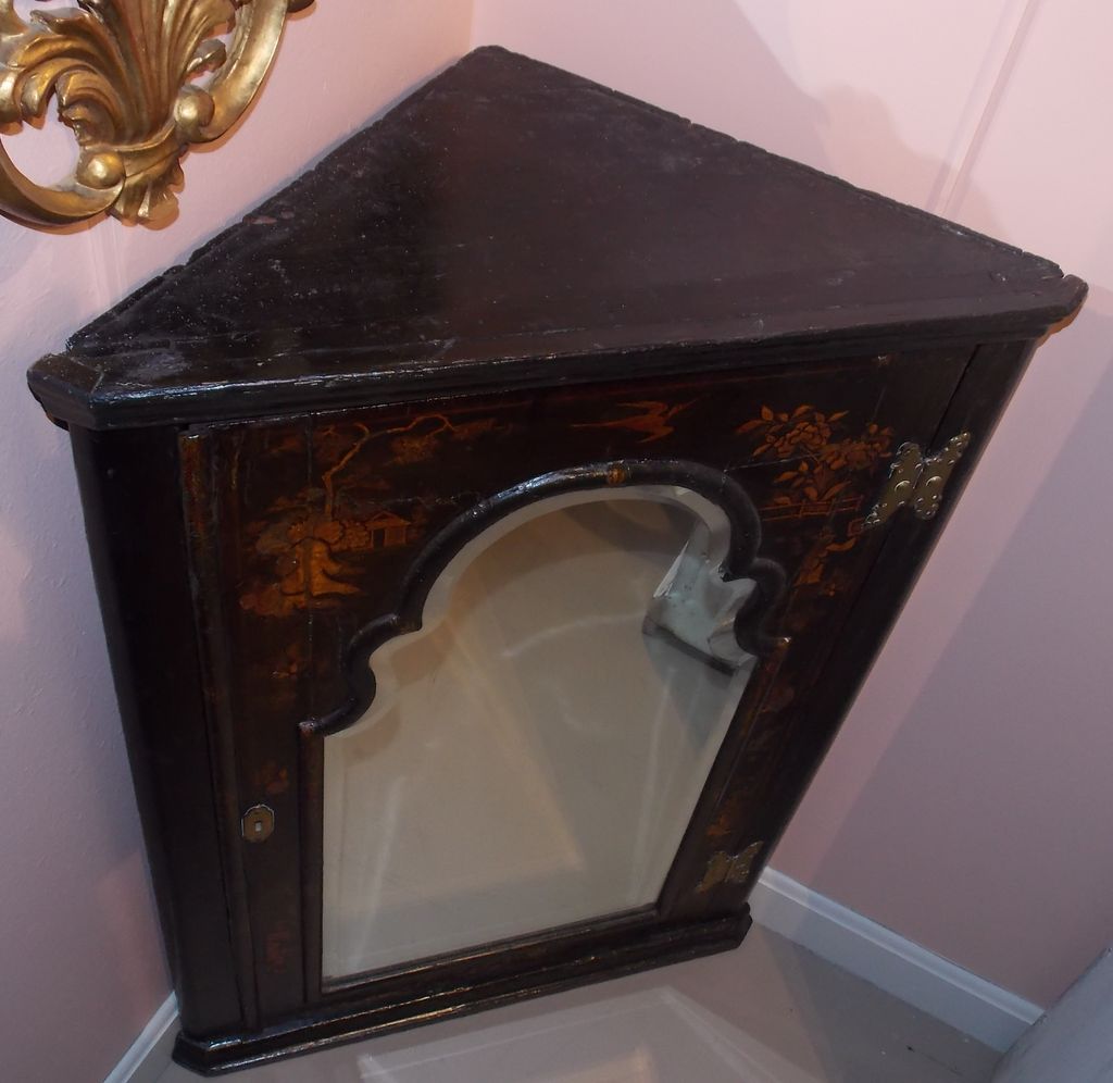 19th c. English Chinoiserie Corner Cupboard 19th c. English Chinoiserie Corner Cupboard