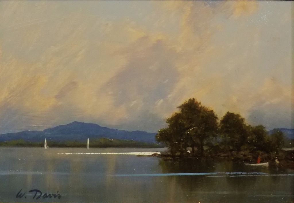 William R. Davis Oil Painting "White Mountain Lake" NH William R. Davis Oil Painting "White Mountain Lake" NH