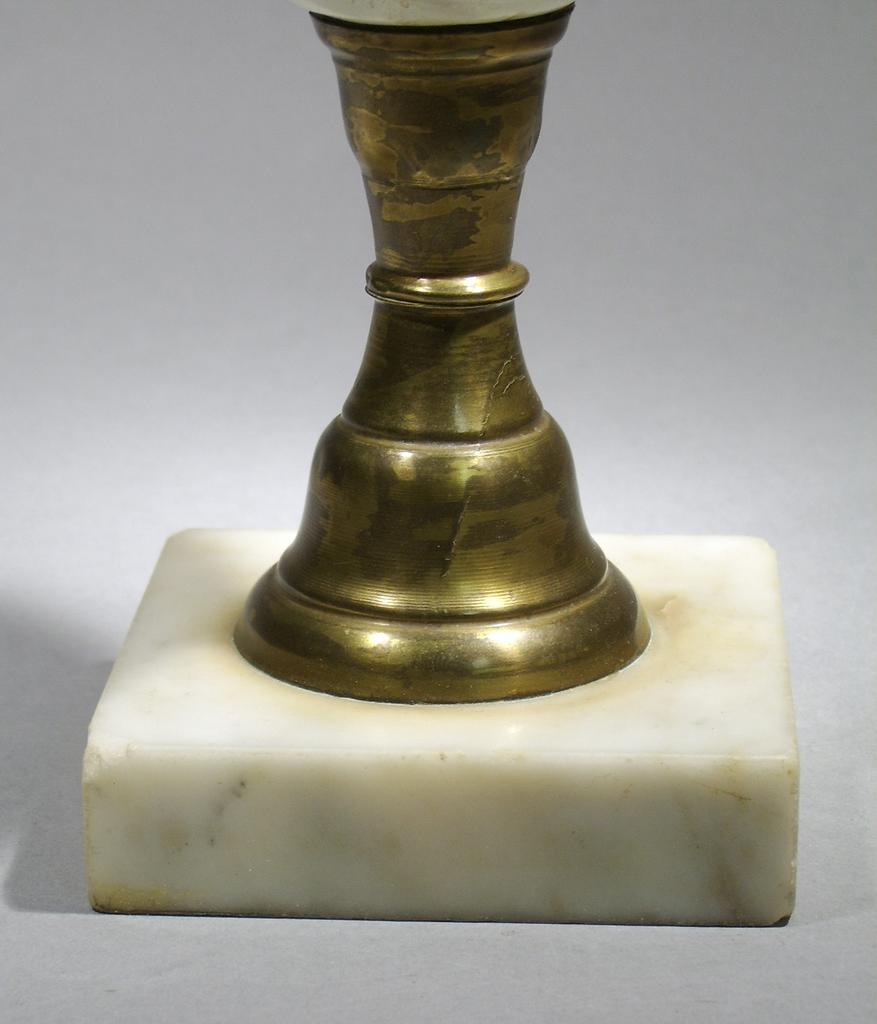 19th c. White Cut-to-Clear Overlay Glass Whale Oil Lamp 19th c. White Cut-to-Clear Overlay Glass Whale Oil Lamp