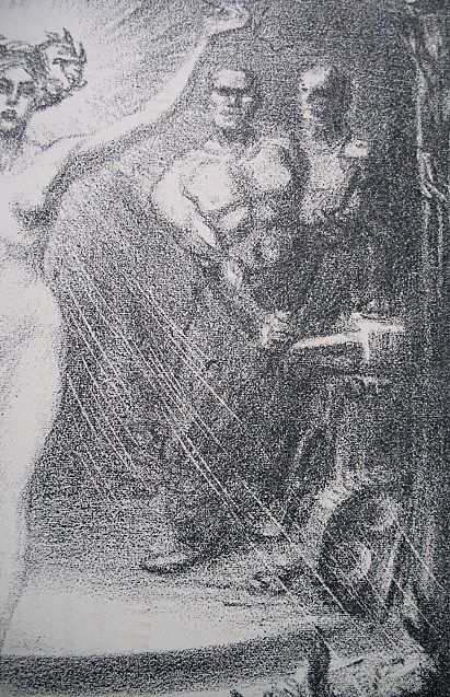 Antique STEINLEN Listed 1903 Print/Lithograph NUDE Celebrating Science Signed EXTRAORDINARY! Antique STEINLEN Listed 1903 Print/Lithograph NUDE Celebrating Science Signed EXTRAORDINARY!