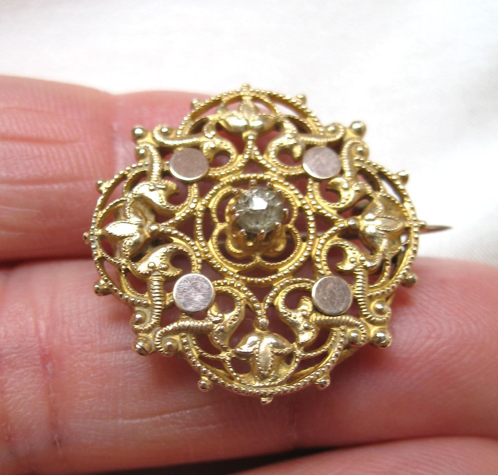 Antique French Pin Brooch NAPOLEON III 19th C Century DIVINE! Antique French Pin Brooch NAPOLEON III 19th C Century DIVINE!