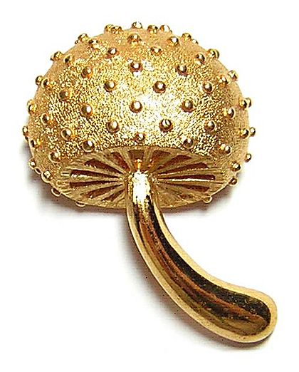 Vintage Monet ~ Golden Textured Mushroom Brooch Vintage Monet ~ Golden Textured Mushroom Brooch