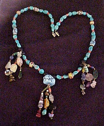Multi Stone Turquoise Necklace with Scarubs Multi Stone Turquoise Necklace with Scarubs