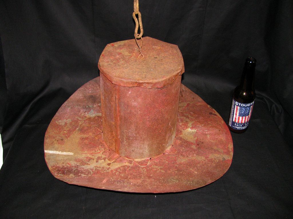Antique Tin Hat Makers Trade Sign Great Americana Folk Art Antique Tin Hat Makers Trade Sign Great Americana Folk Art