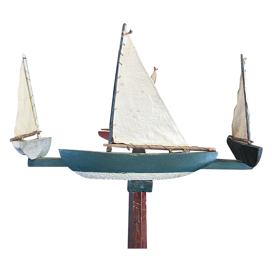 Vintage Sailboat Whirligig from north2southantiques on 