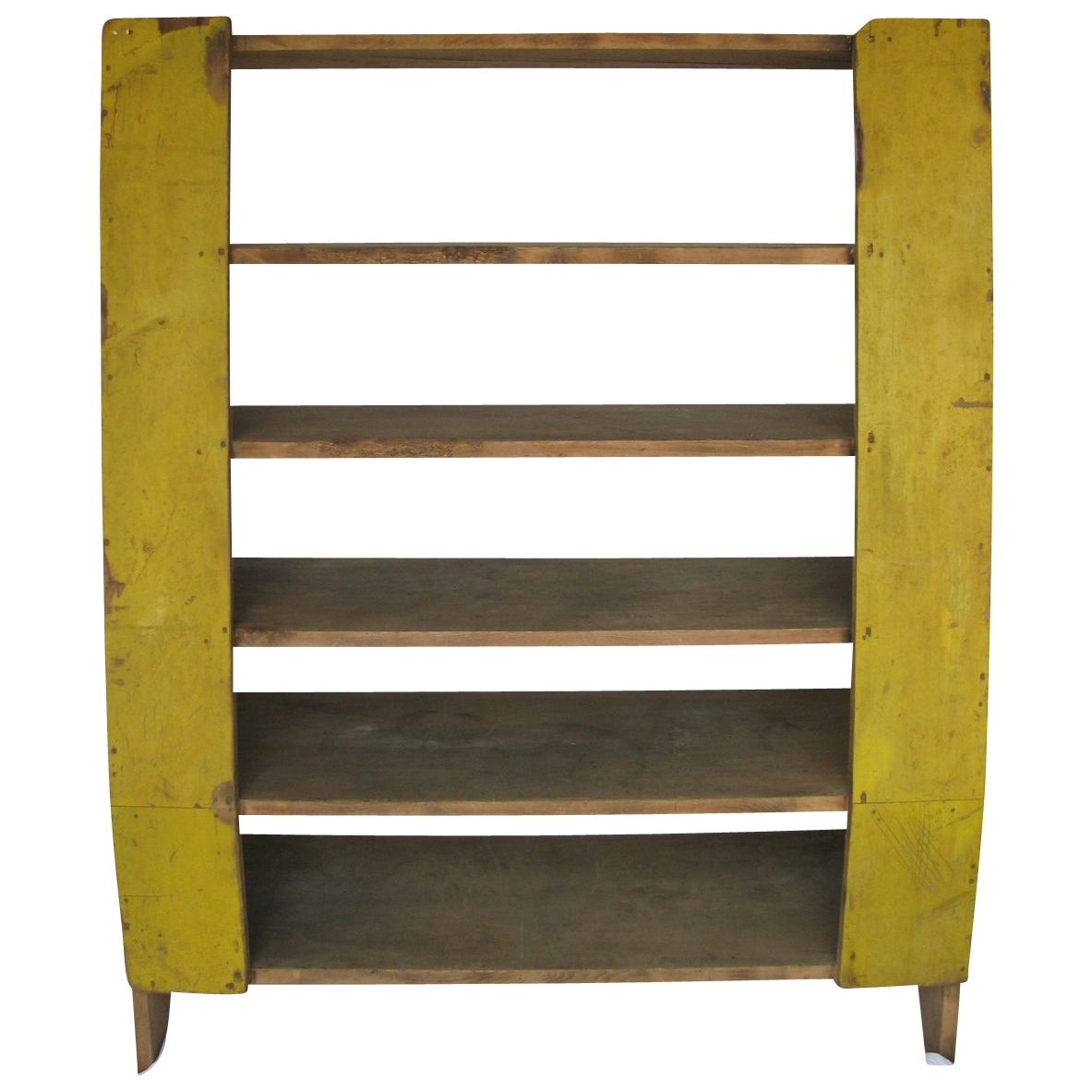 Antique Chrome Yellow Painted Cornish Maine Camp-Back Cupboard Antique Chrome Yellow Painted Cornish Maine Camp-Back Cupboard