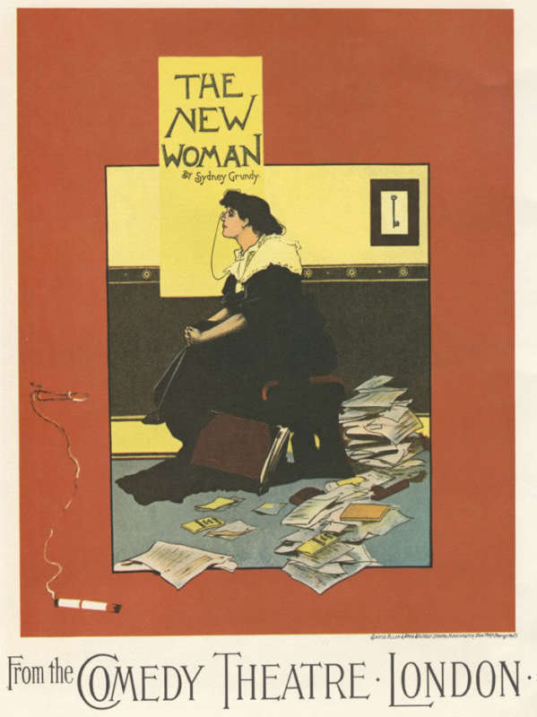 Original Antique Art Nouveau French Lithograph 'The New Woman' 1897 Original Antique Art Nouveau French Lithograph 'The New Woman' 1897