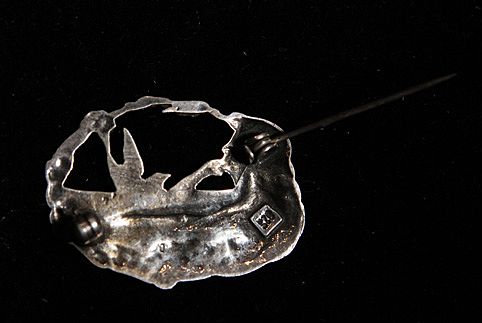 Sterling Silver Art Nouveau Lady with Bird Pin/Brooch Sterling Silver Art Nouveau Lady with Bird Pin/Brooch